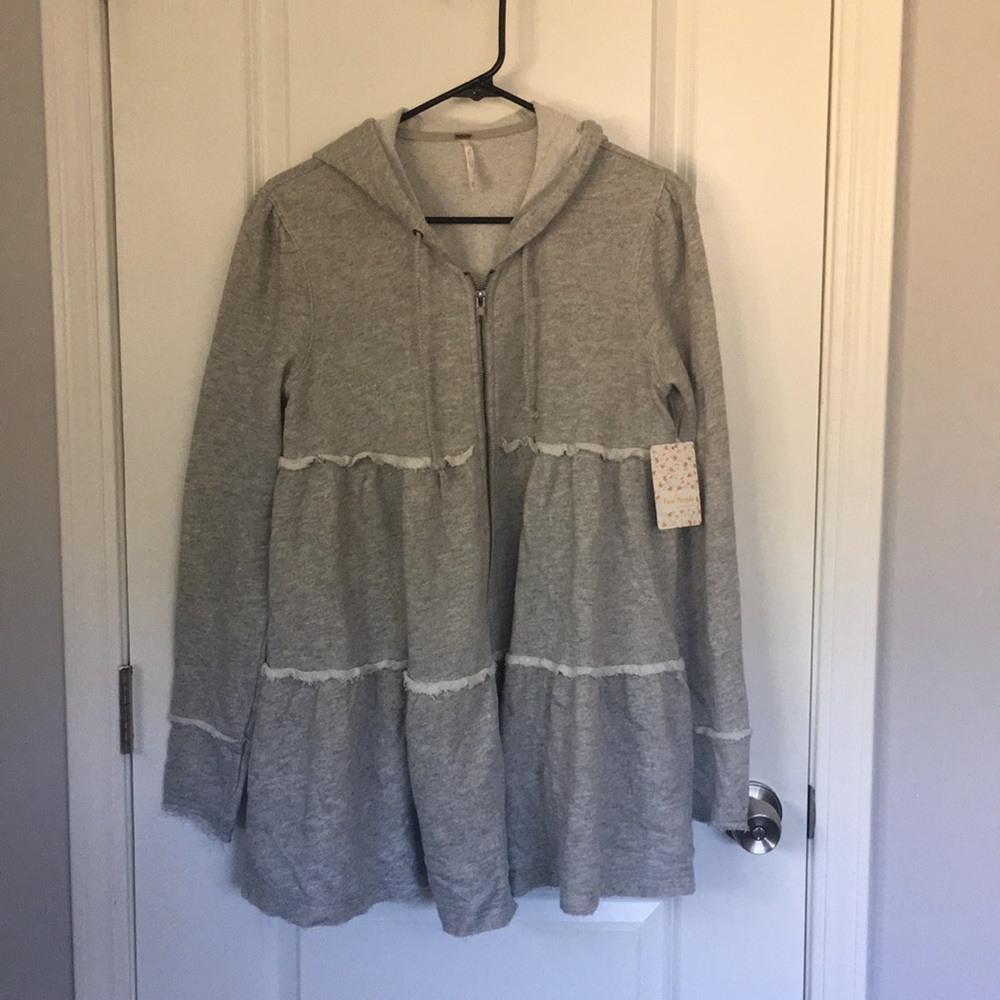 Free People heather grey xs hoodie nwt